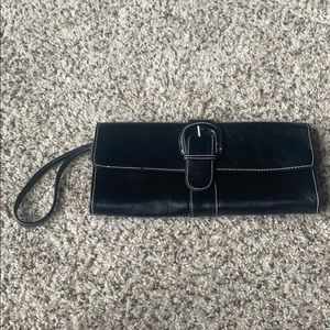 Ego Black Leather Clutch Pretty Good Condi…